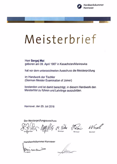 Referenzen 214 Tischlerei Mai Espelkamp Meisterbrief