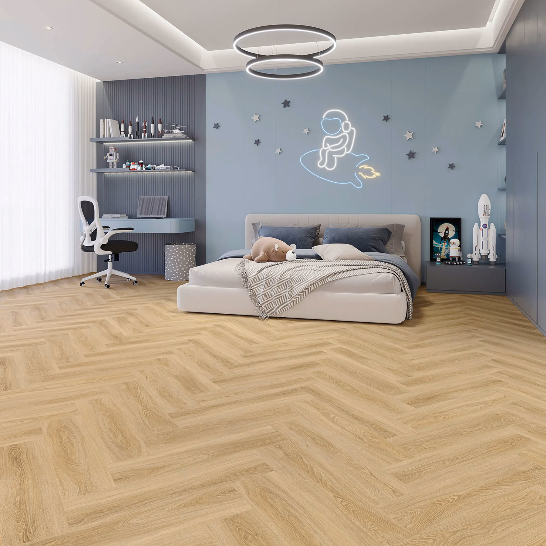 JOKA Design 555 Evolut Fischgrät Click | 102 Frosty Oak – Originalabbildung des Herstellers