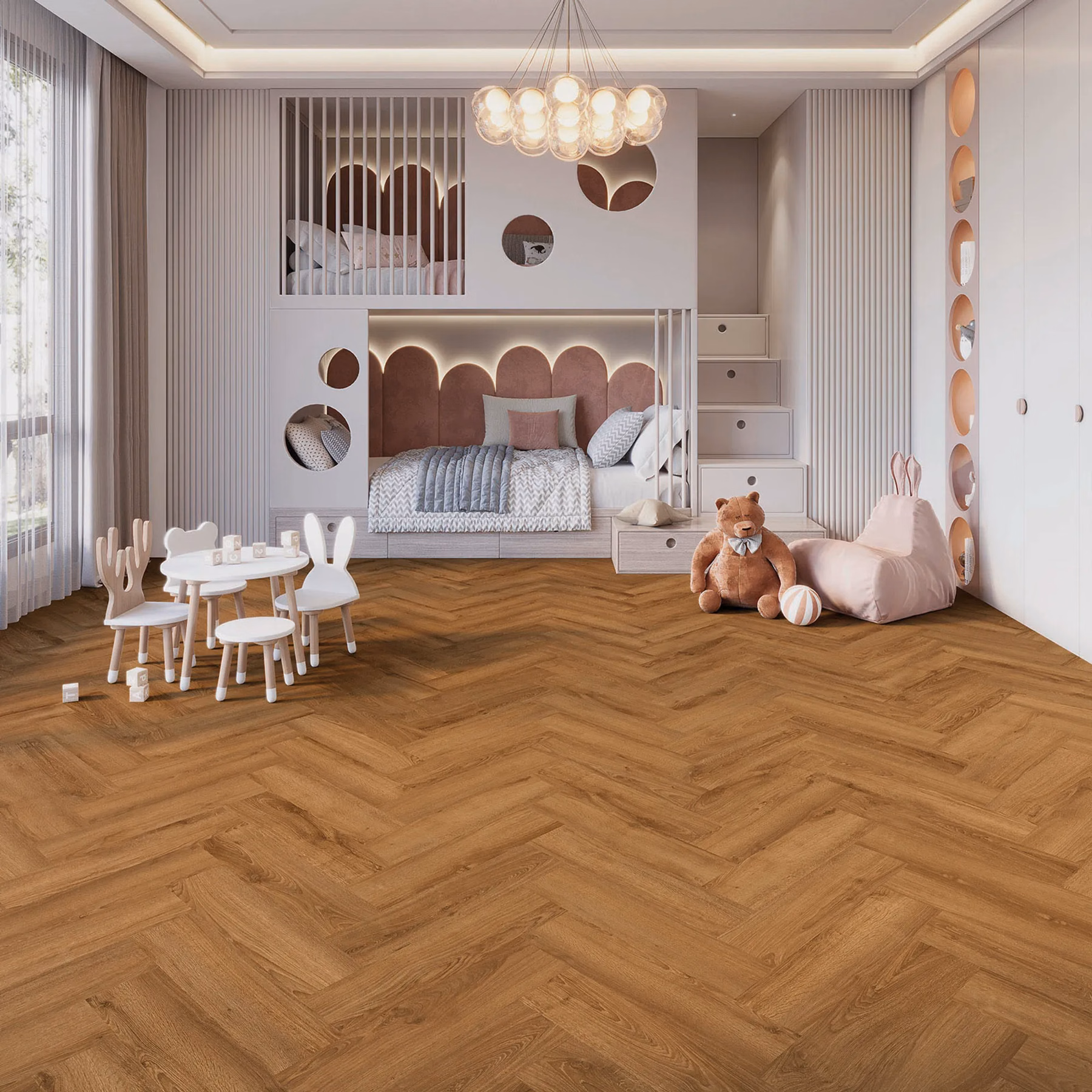 JOKA Design 555 Evolut Fischgrät Click | 105 Cognac Oak EIR – Originalabbildung des Herstellers