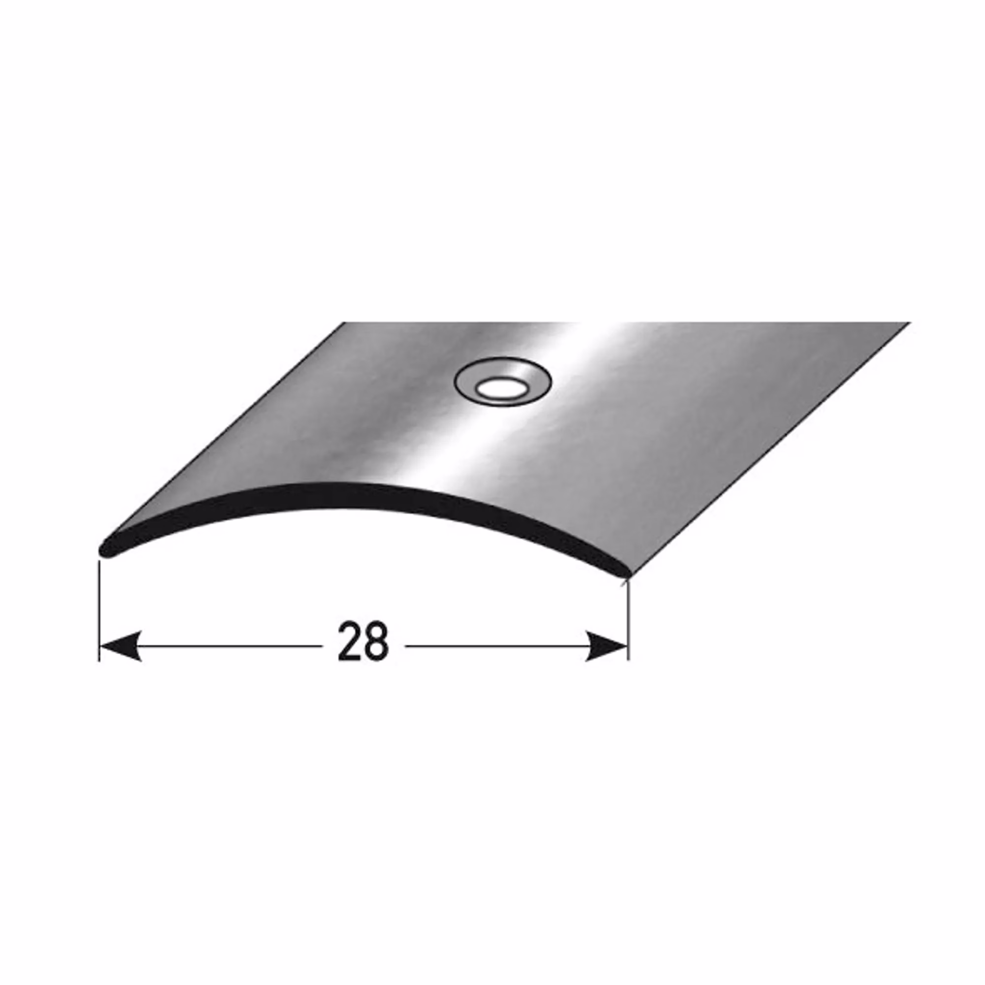 Übergangsprofil 28 × 1,5 mm – technische Herstellerabbildung