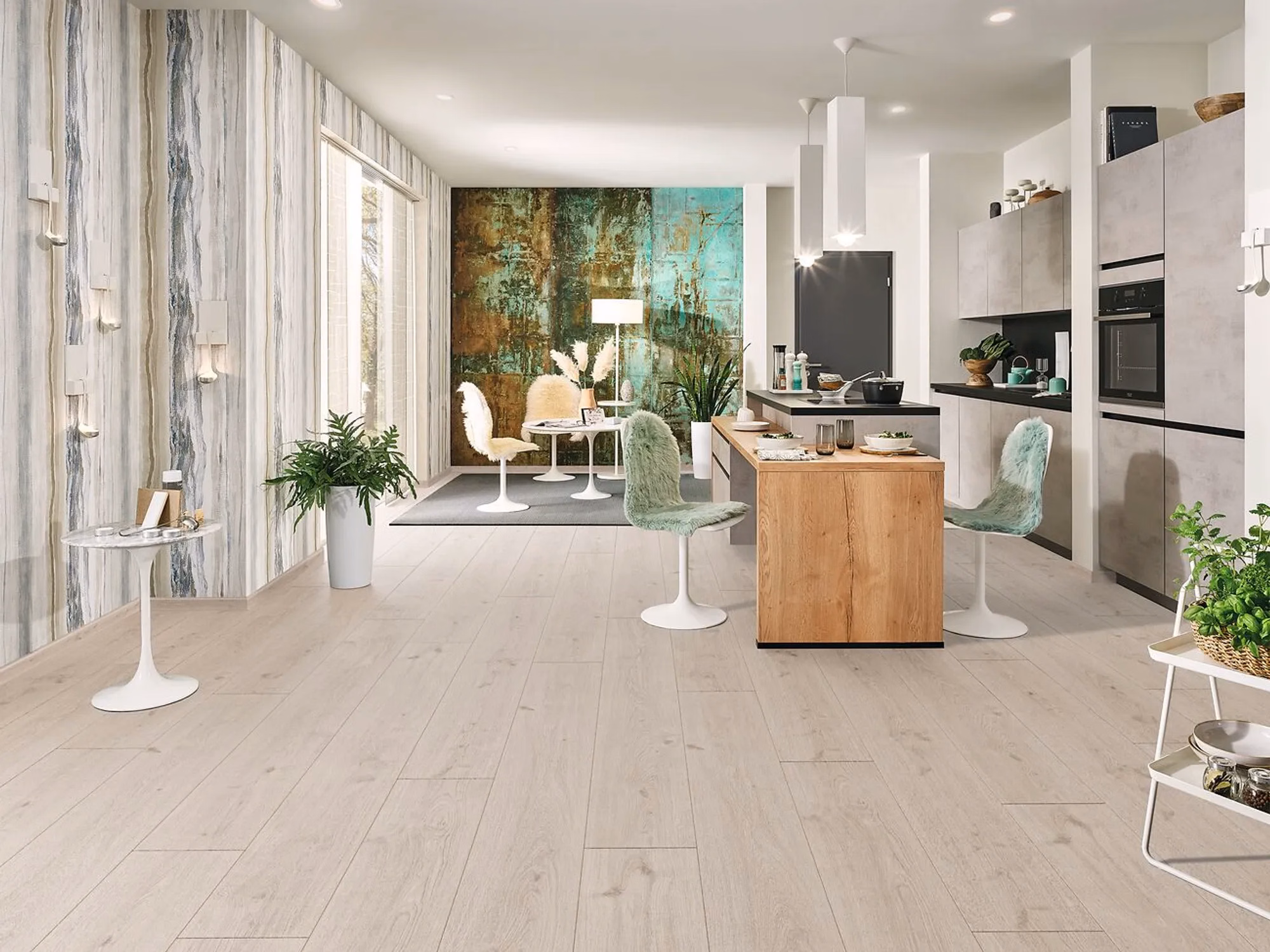 JOKA Skyline 533 LP 5939 Oak lodge grey – Raumansicht (Herstellerabbildung)