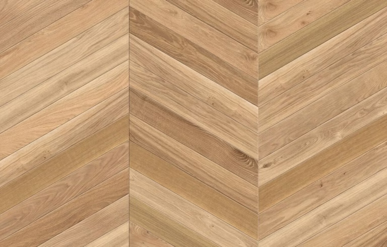 JOKA Loft 140 Chevron | FE213 Eiche gebürstet NATURE ÖL | 630 × 90 × 9,5 mm – Herstellerabbildung
