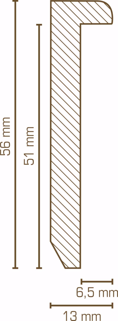Südbrock LVT-Einklebeleiste aus MDF, folienummantelt – Profilzeichnung der Herstellerfamilie